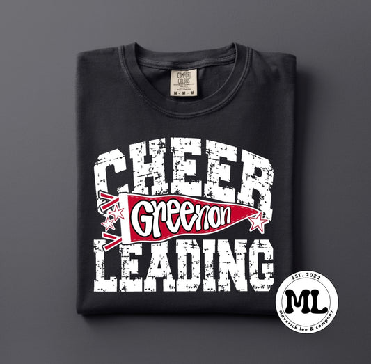 Greenon cheerleading distressed pennant