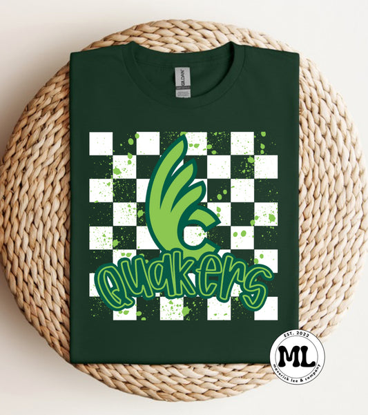Wilmington Quakers white checkered and paint splatter
