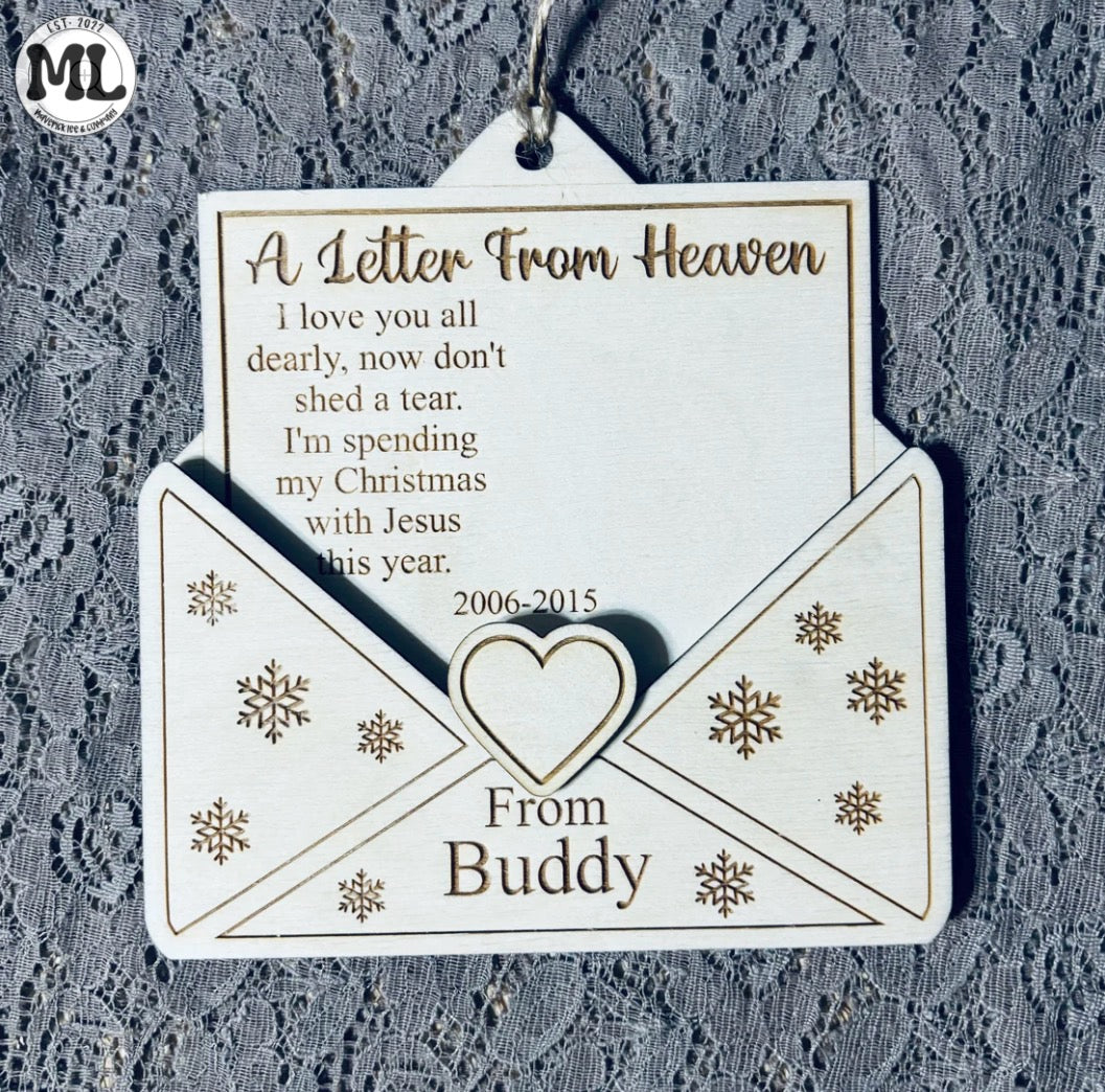 Letter from heaven ornament