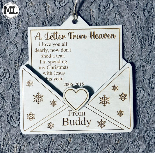 Letter from heaven ornament