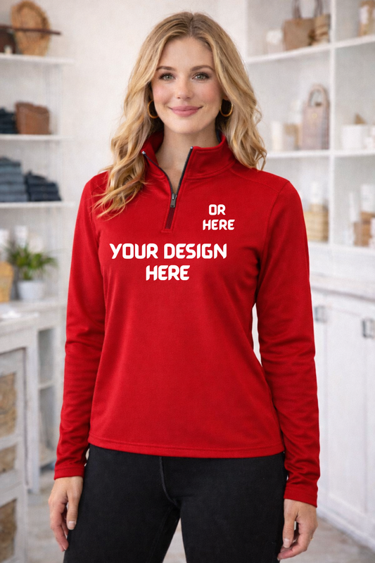 Mock up - Team 365 performance quarterzip - Sport Red