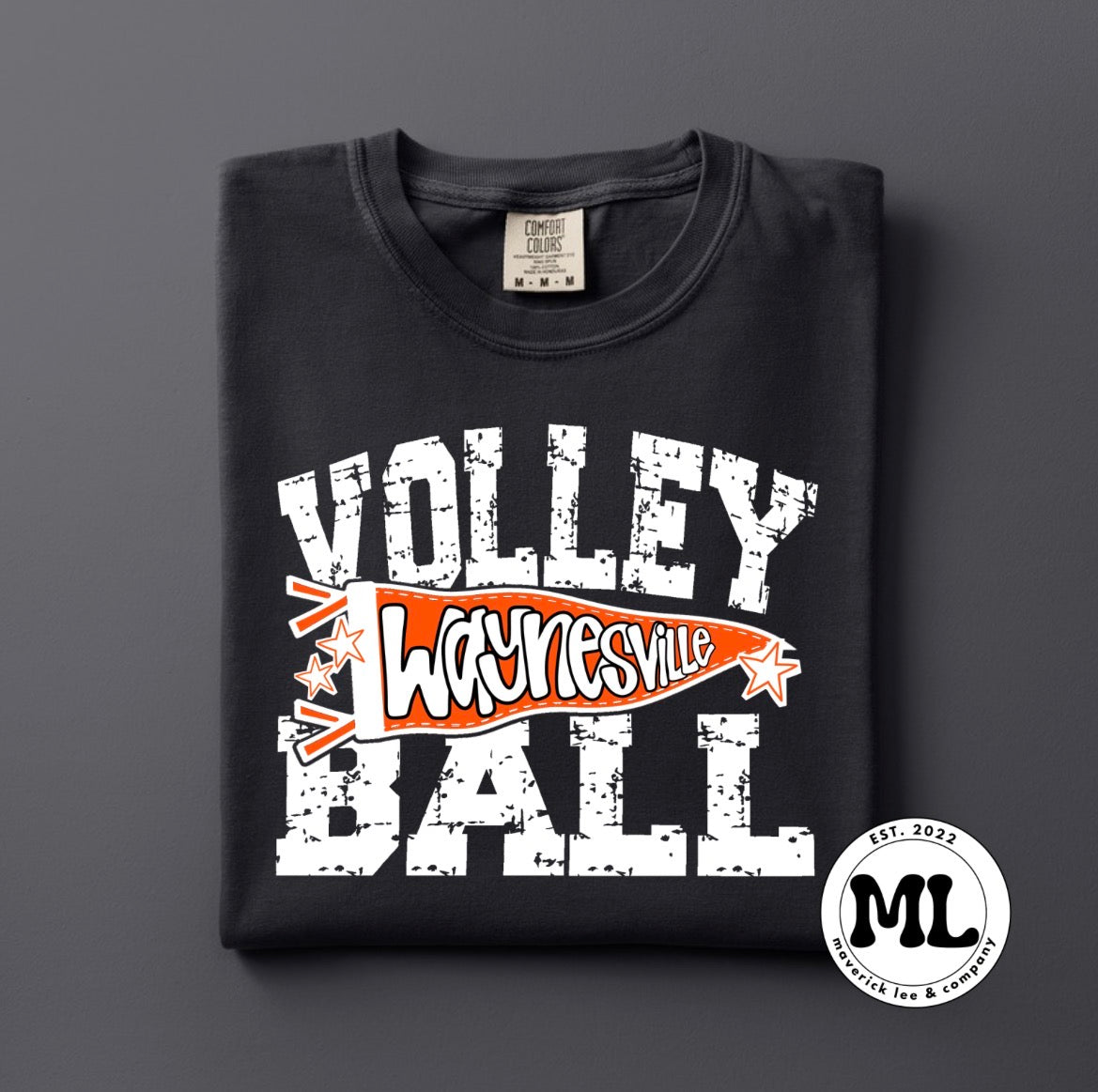 Waynesville volleyball distressed pennant