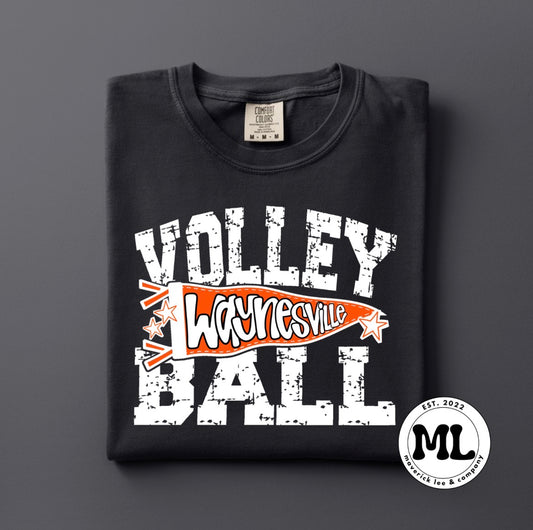Waynesville volleyball distressed pennant