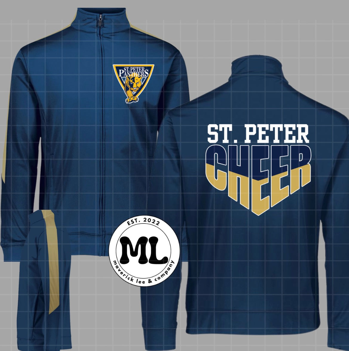 St Peter panther angled cheer jacket