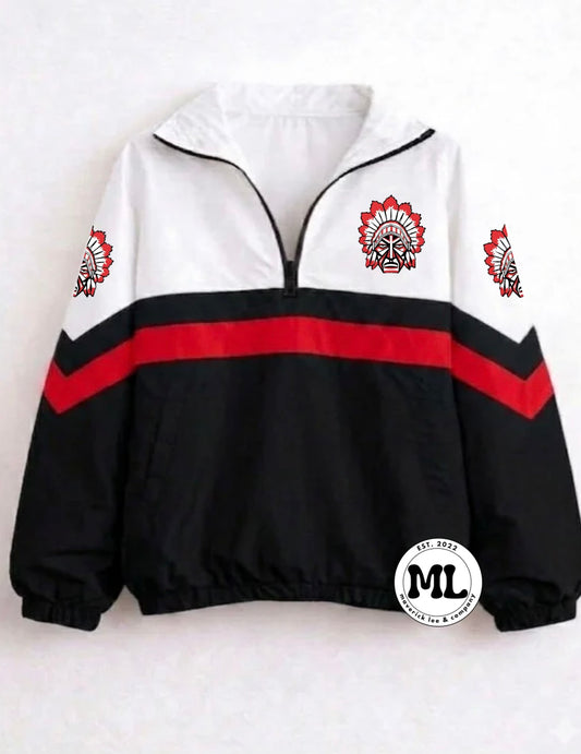 Quarter zip - Wayne - black with red stripe