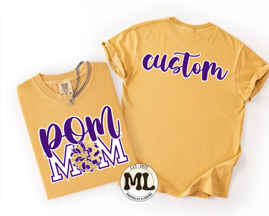 Queen Creek bulldogs Pom mom purple and white