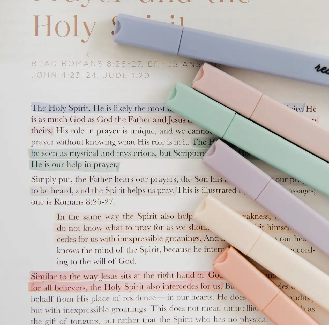 Muted pastel highlighters