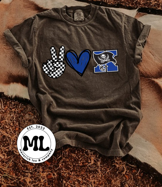 Peace love bucs logo