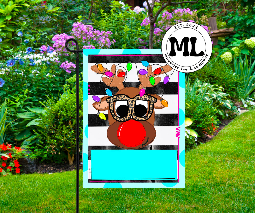 Reindeer garden flag