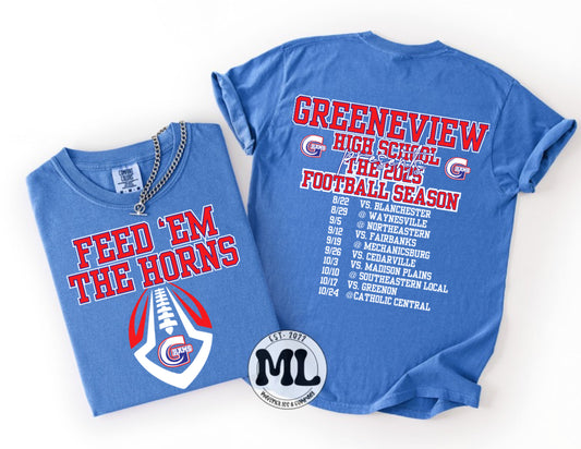 Feed ‘Em the horns - Greeneview - front and Schedule back