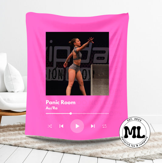 Custom dancer song minky blanket