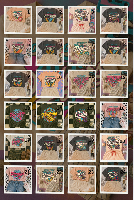 Neon retro baseball collection