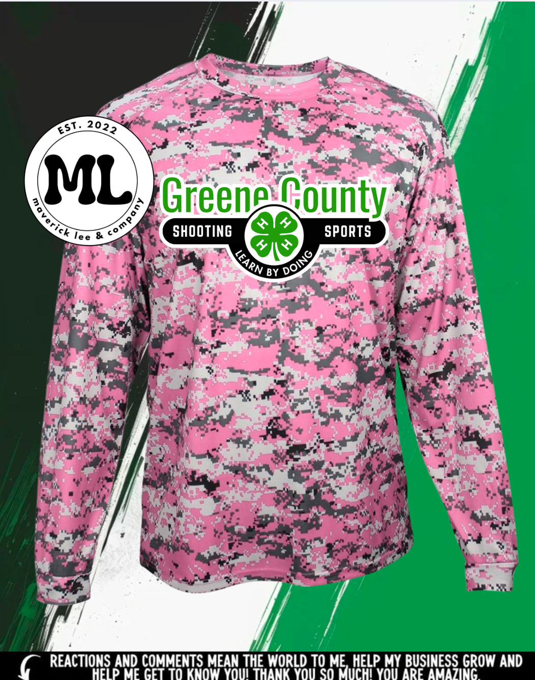 Greene county shooting sports long sleeve digital camo