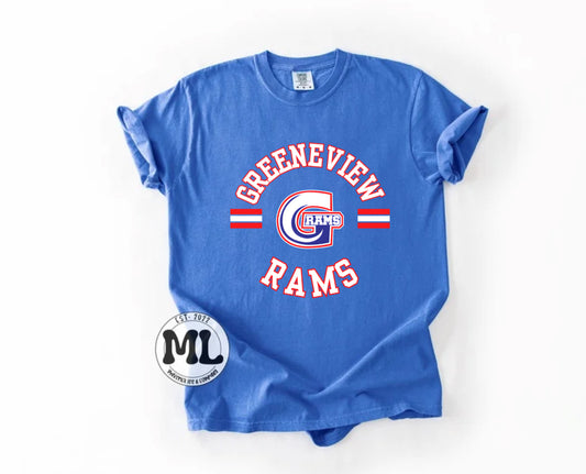 Greeneview Rams - Circle + lines