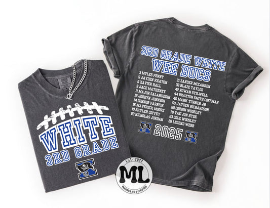 3rd Grade White Football - Wee Bucs