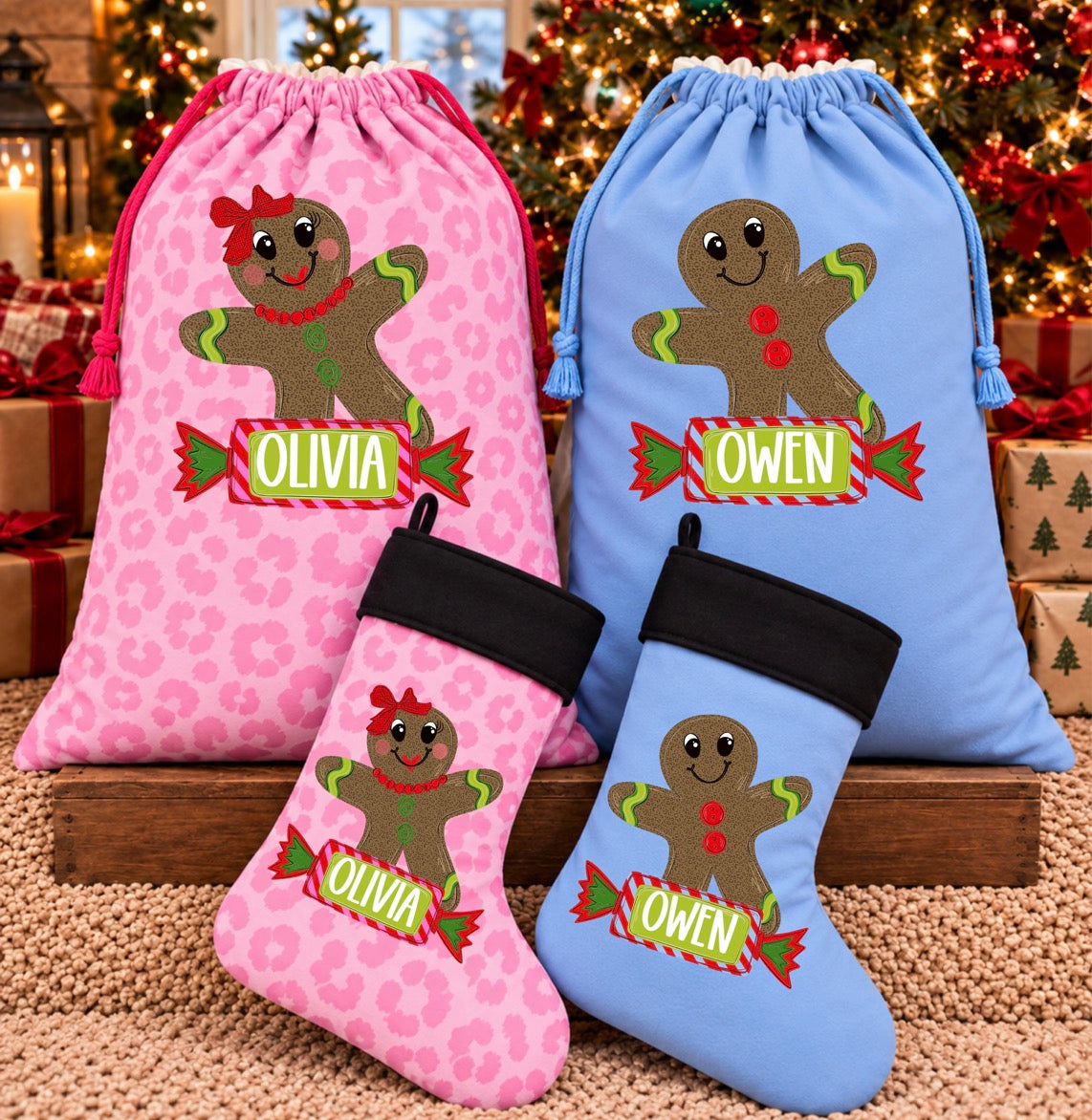 Gingerbread Santa Sack Or Stocking