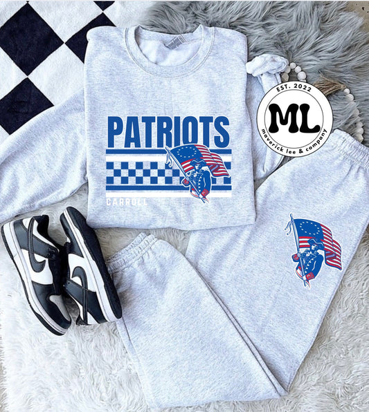 Carroll Patriots jogger set - checkered
