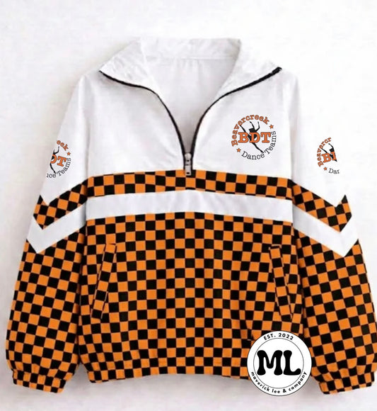 Quarter zip - Beavercreek Dance Teams - checkered with white stripe