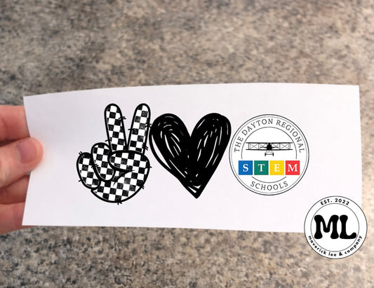 Peace love stem 3 ”– UVDTF sticker