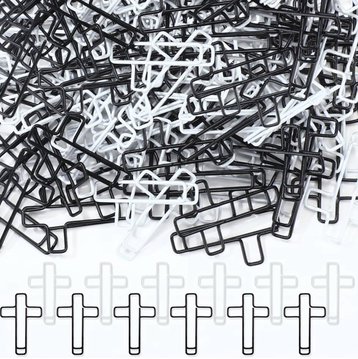 Black & White Cross Bookmark - Cross Paperclips - Bible Bookmark - Cross Page Marker - Bookmarks - Bible Accessories - Paperclips - Christian Gift