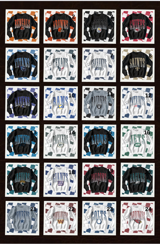 Oversized distressed pro football collection