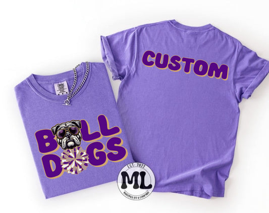 Queen Creek bulldogs Pom with dog