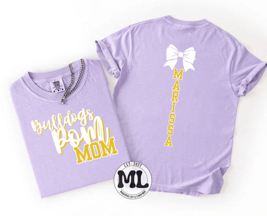 Bulldogs Pom mom yellow