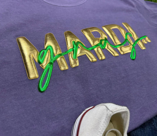 Mardi Gras - Gold & Green puff