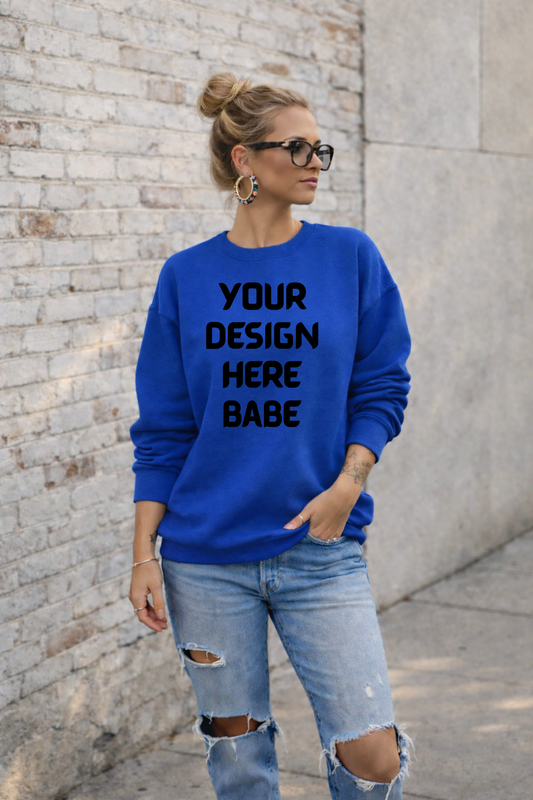 Mock up - Royal Gildan Sweatshirt