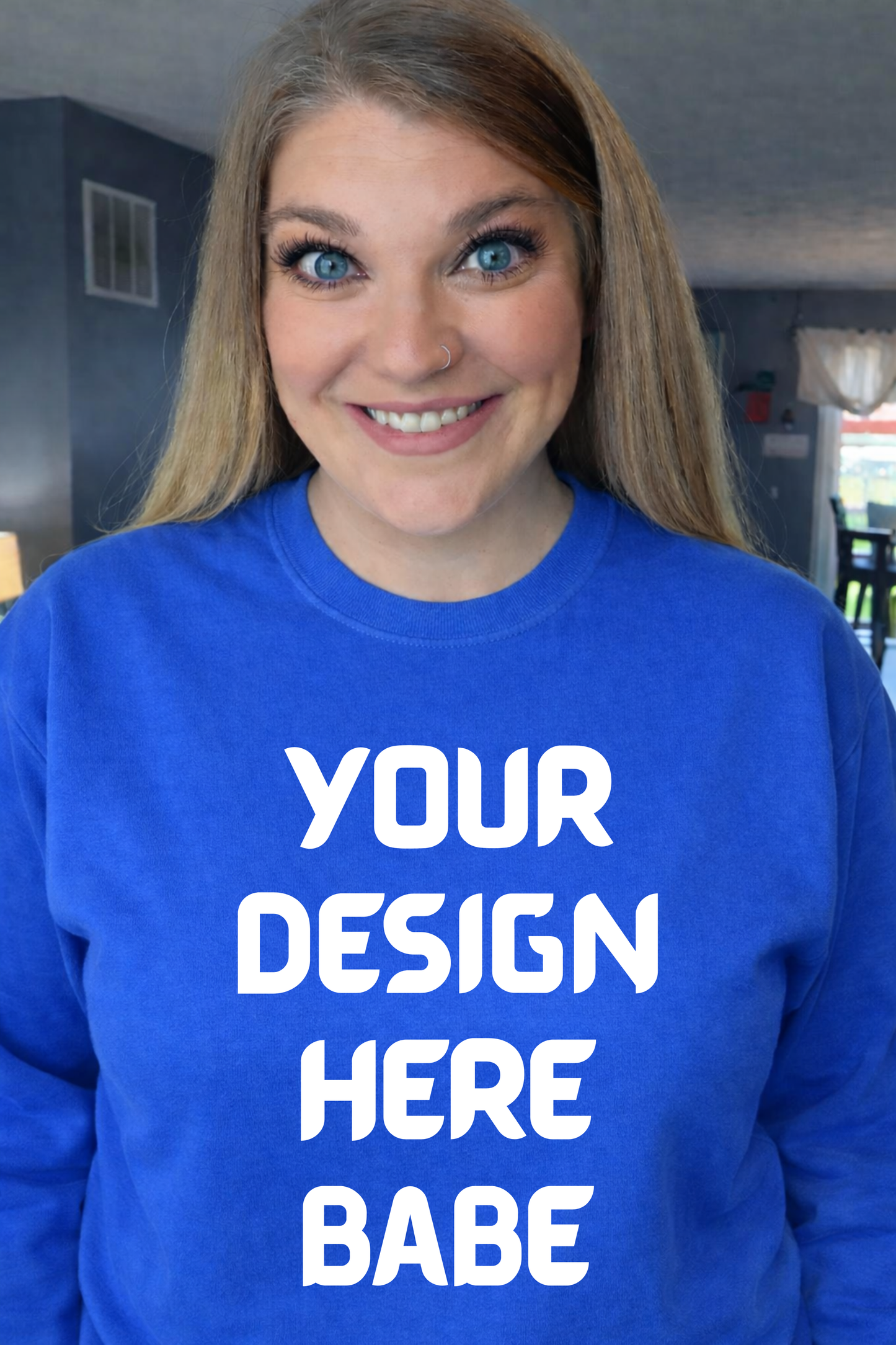 Mock up - Royal Gildan Sweatshirt