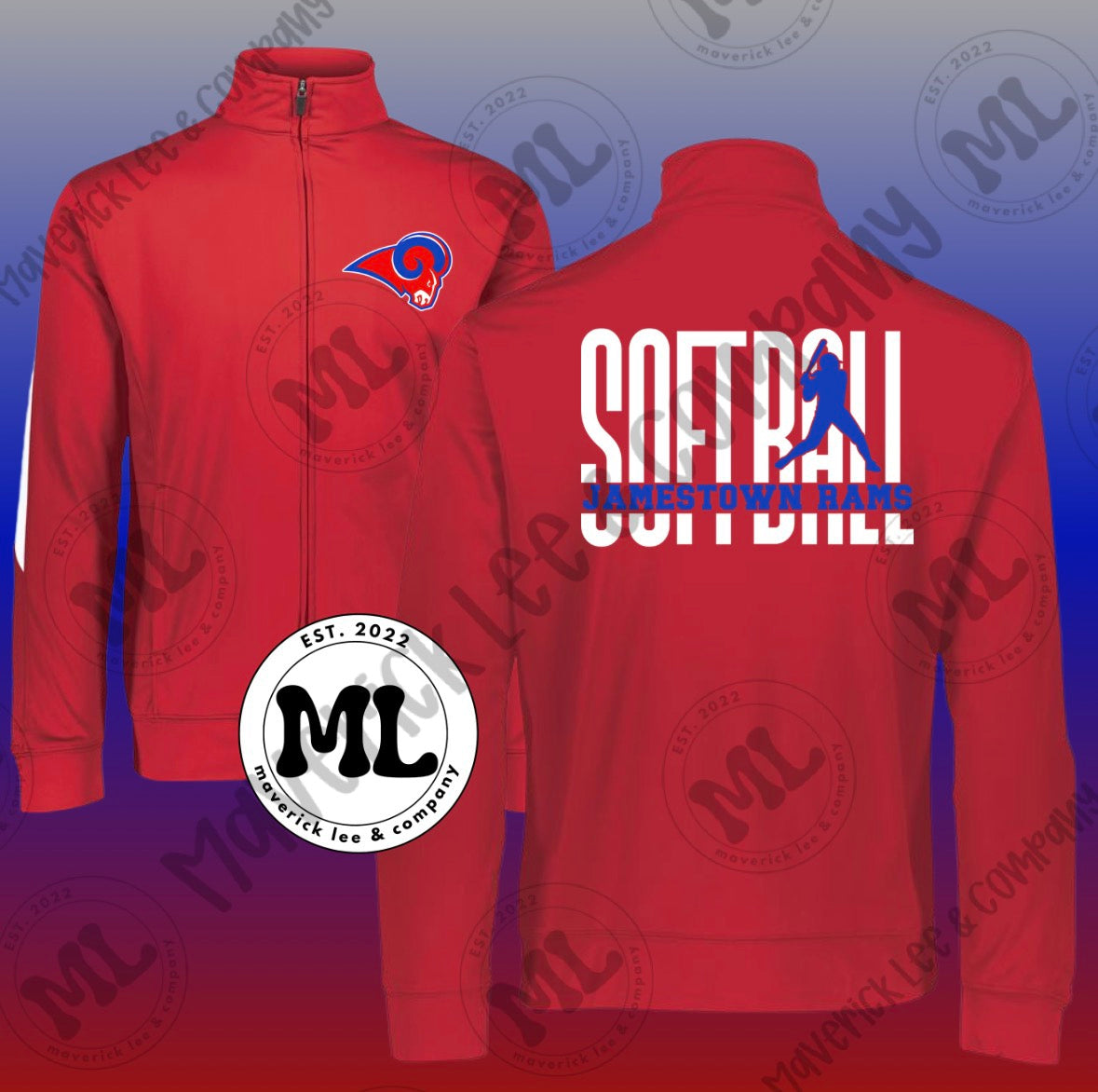 Jamestown Rams softball jacket