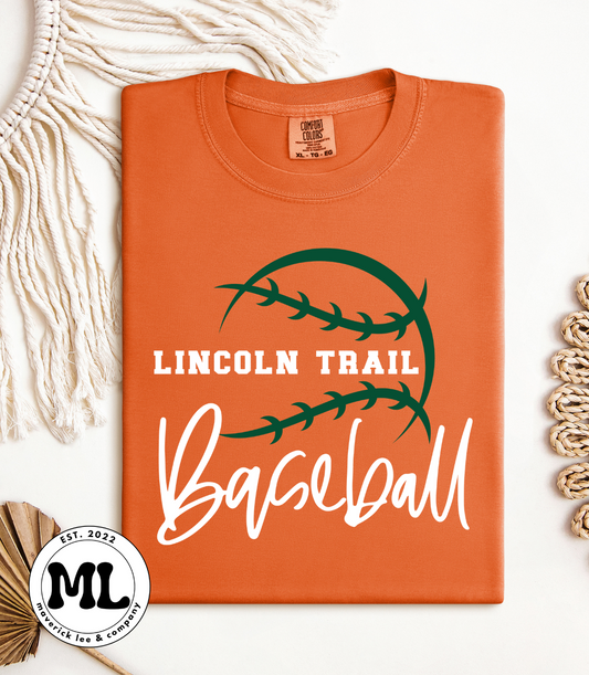 Lincoln Trail College baseball green laces