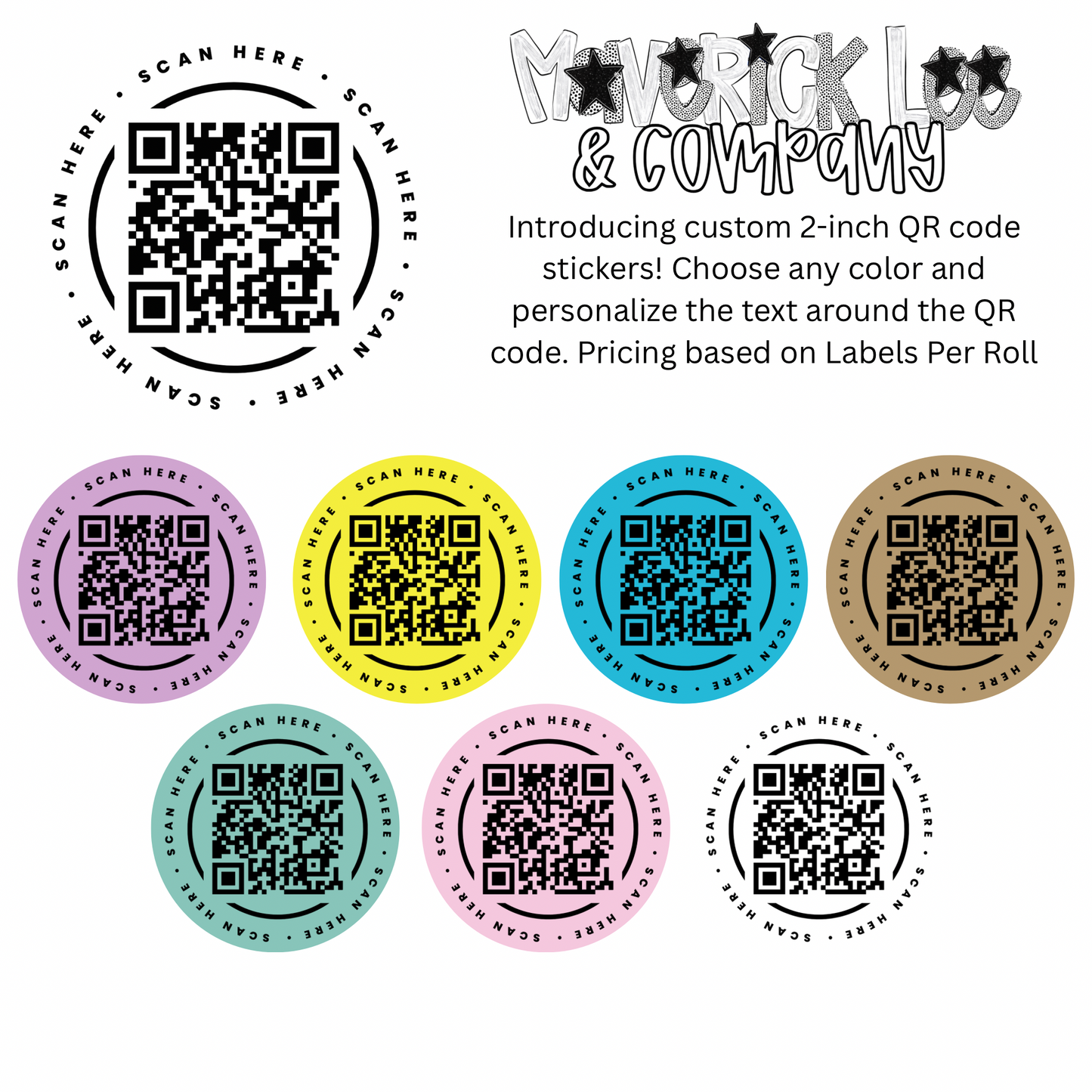 Custom 2 inch QR code stickers ￼