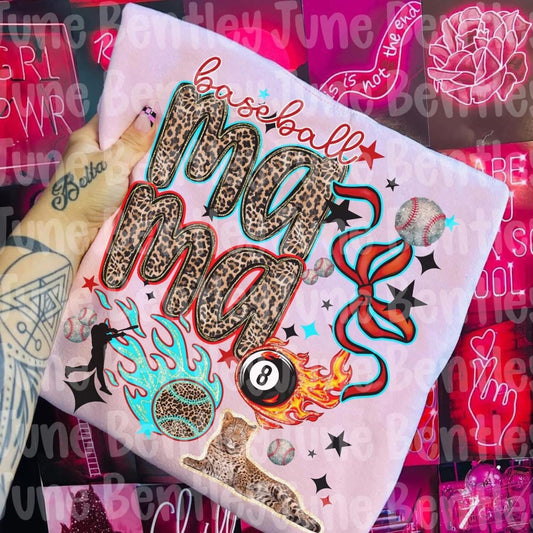 Edgy Cheetah mama baseball collage