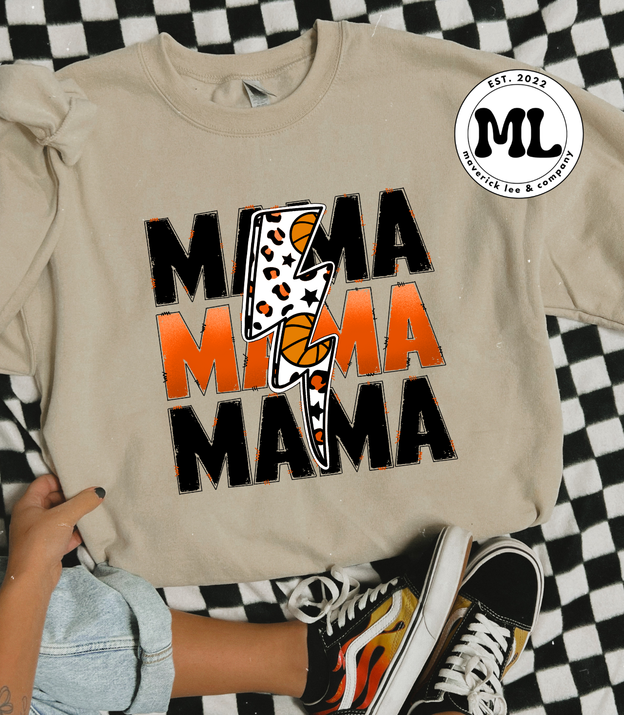 Orange and black basketball mama