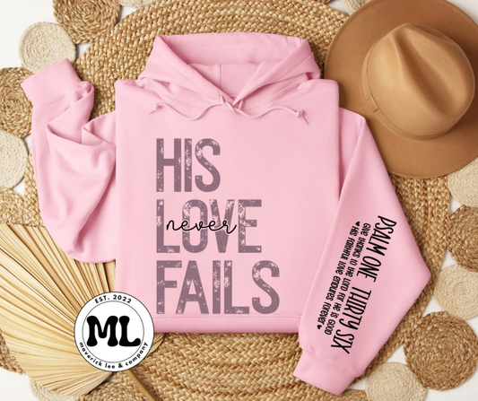 His love never fails + sleeve