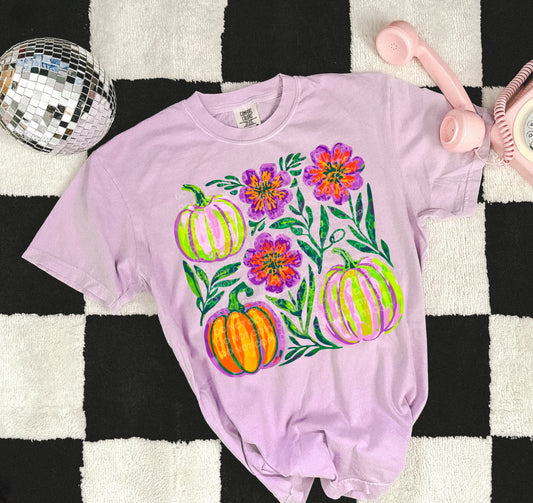 Multicolor watercolor pumpkins