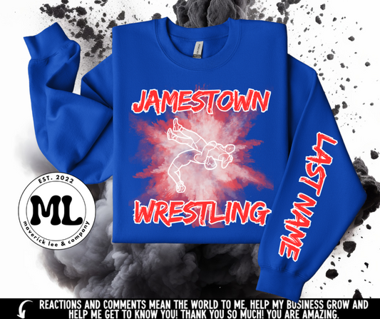 Jamestown paint splatter wrestling