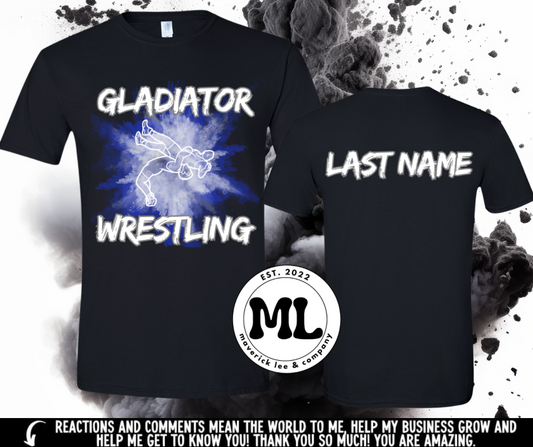 Gladiator paint splatter wrestling