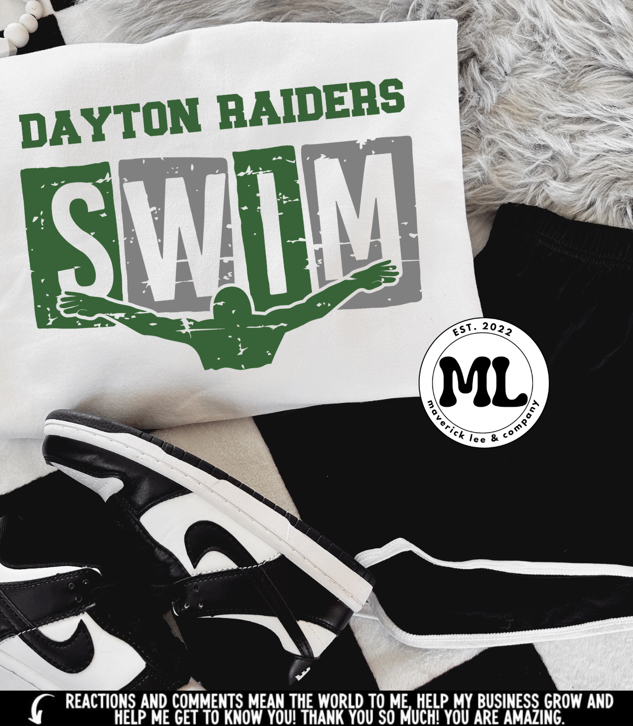 Dayton Raiders swim – distressed block letters