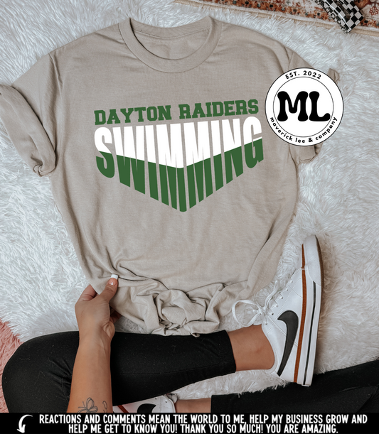 Dayton Raidersswimming – depth block letters