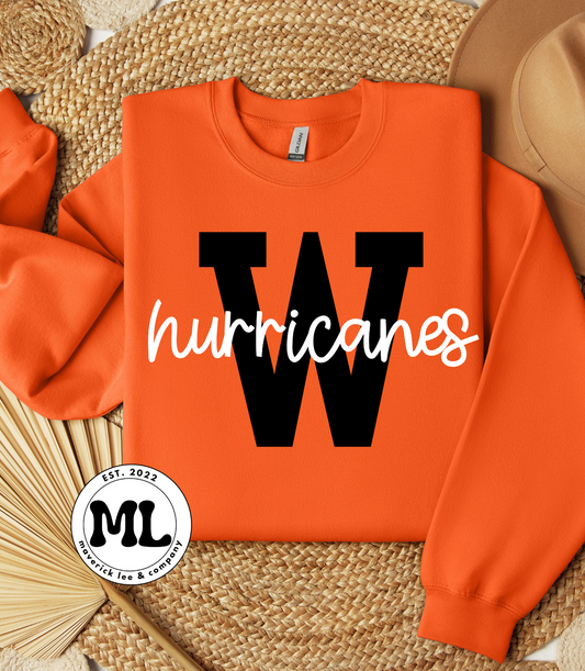 W hurricanes – varsity + mascot