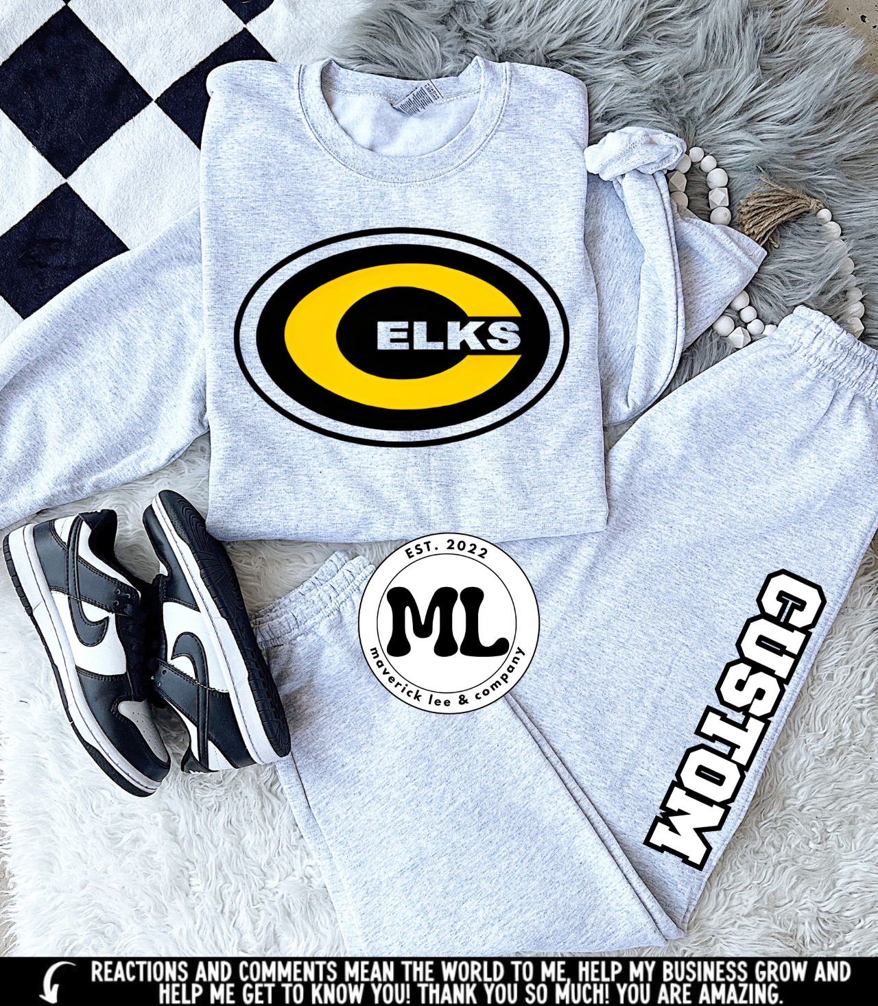 Centerville Elks custom name jogger set