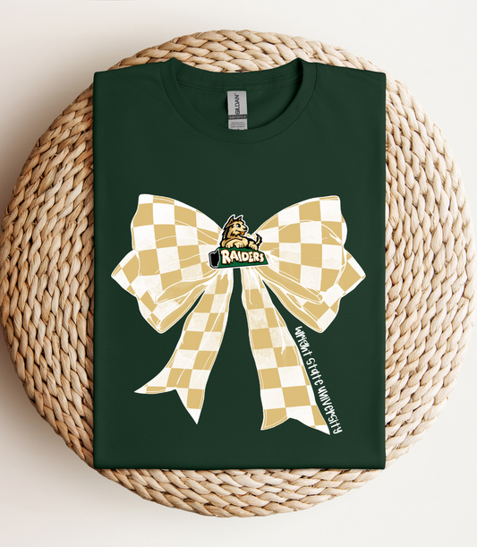 WSU checkered bow