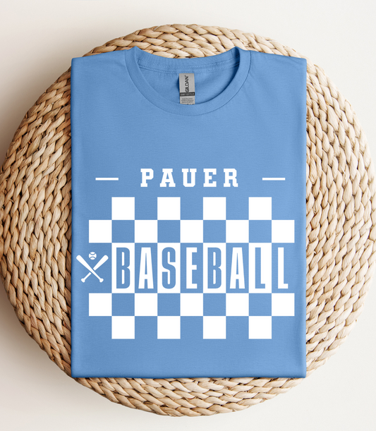 Pauer baseball white checkered