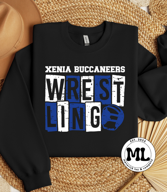 Buccaneers distressed wrestling blocks