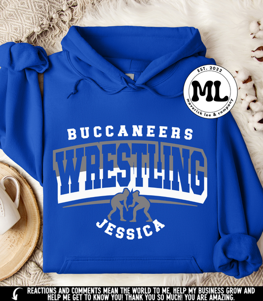 Girls Buccaneers wrestling custom name