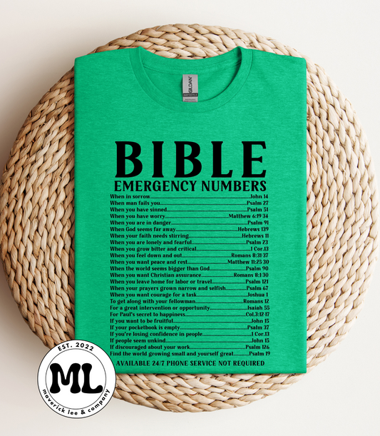 Bible emergency numbers