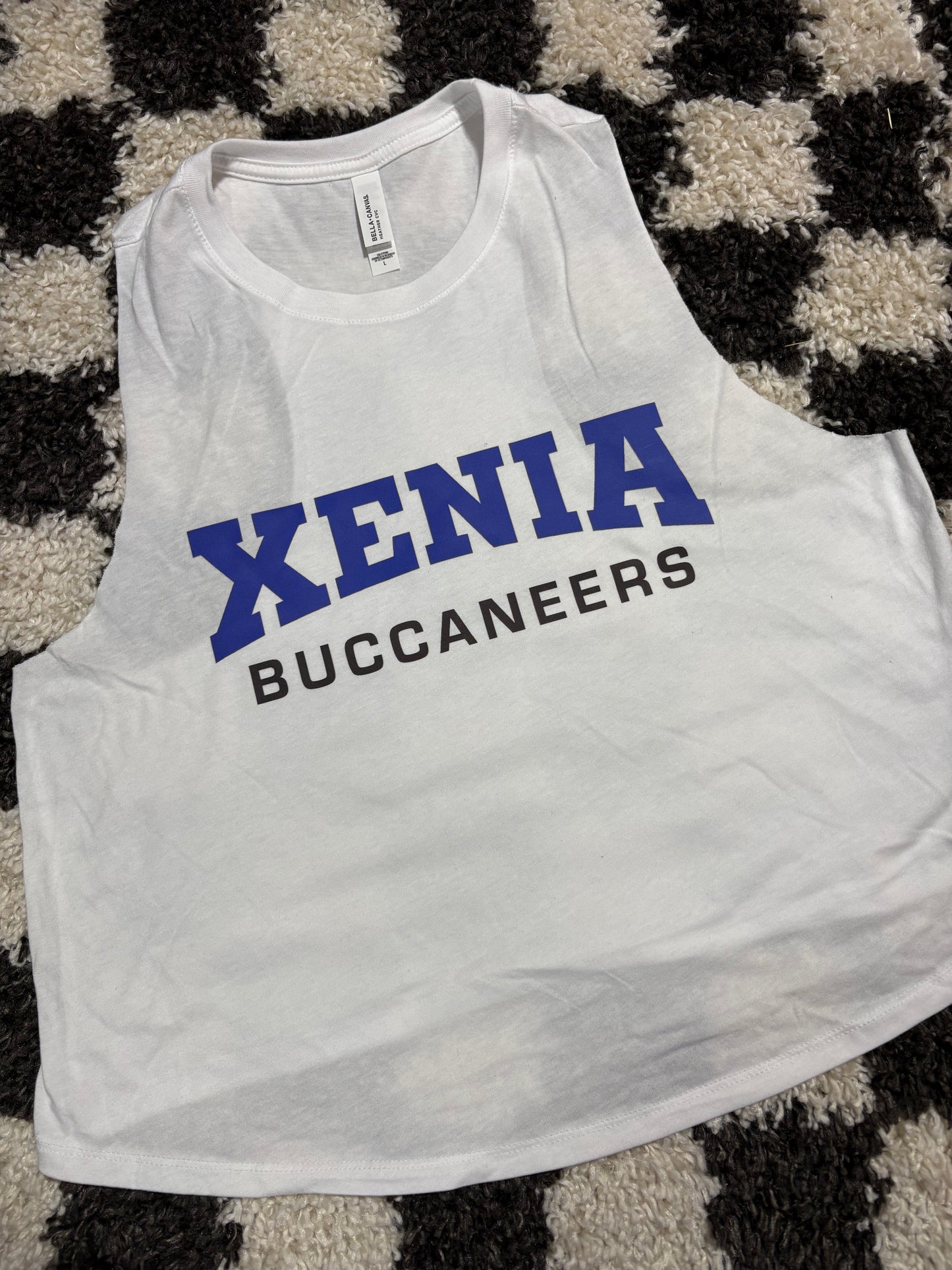Large sleeveless crop tee in stock