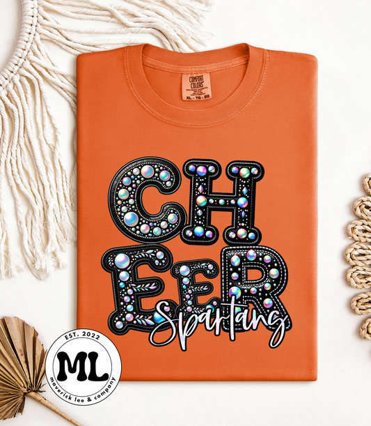 Spartans rhinestone cheer